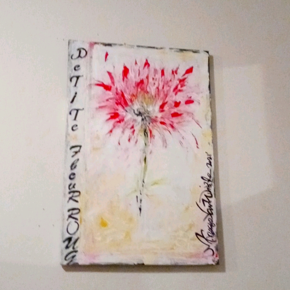 Hand-painted acrylic flower on canvas